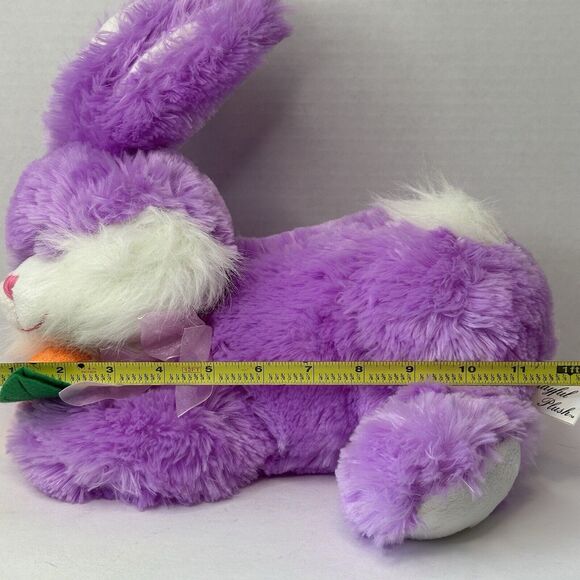 Chrisha Playful Plush, 12" Purple Stuffed Bunny Rabbit w/Carrot 2009 CLEAN - Picture 9 of 11